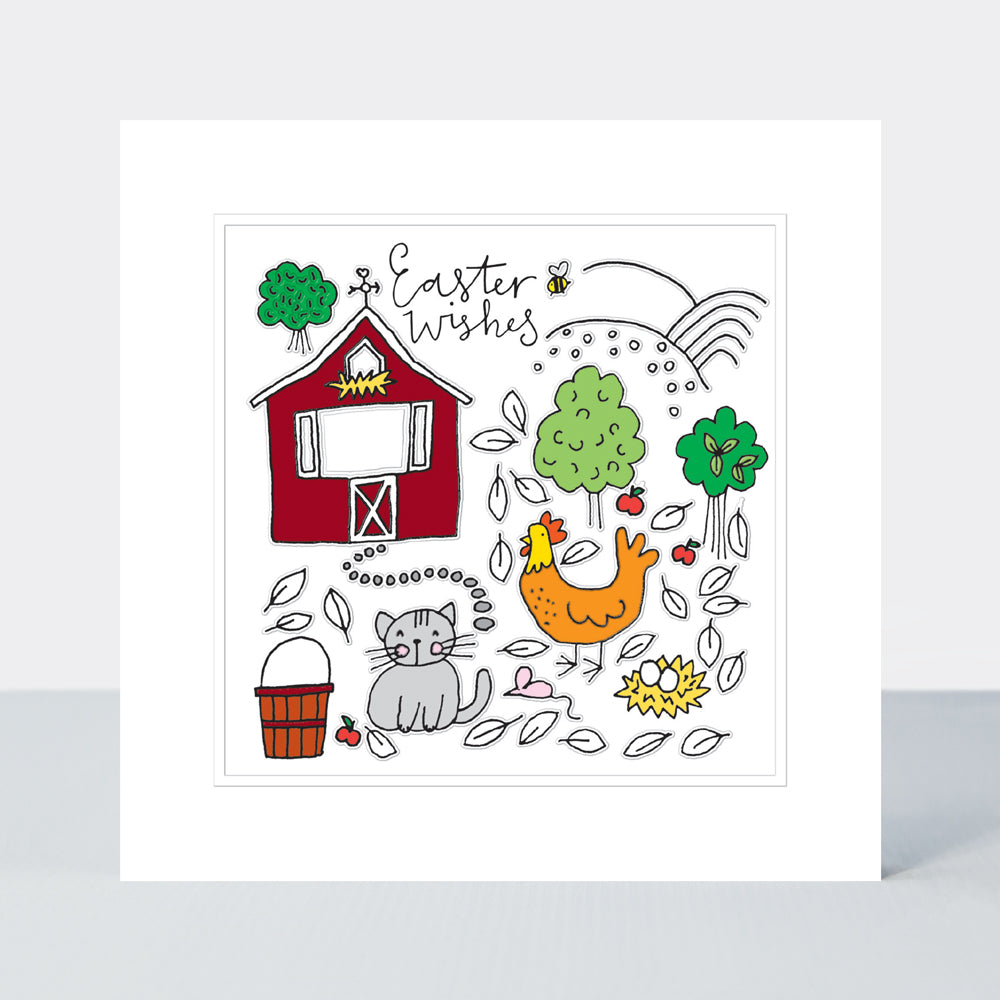 Easter Card - Pocket Rocket - Easter Wishes Farm Yard Harvest