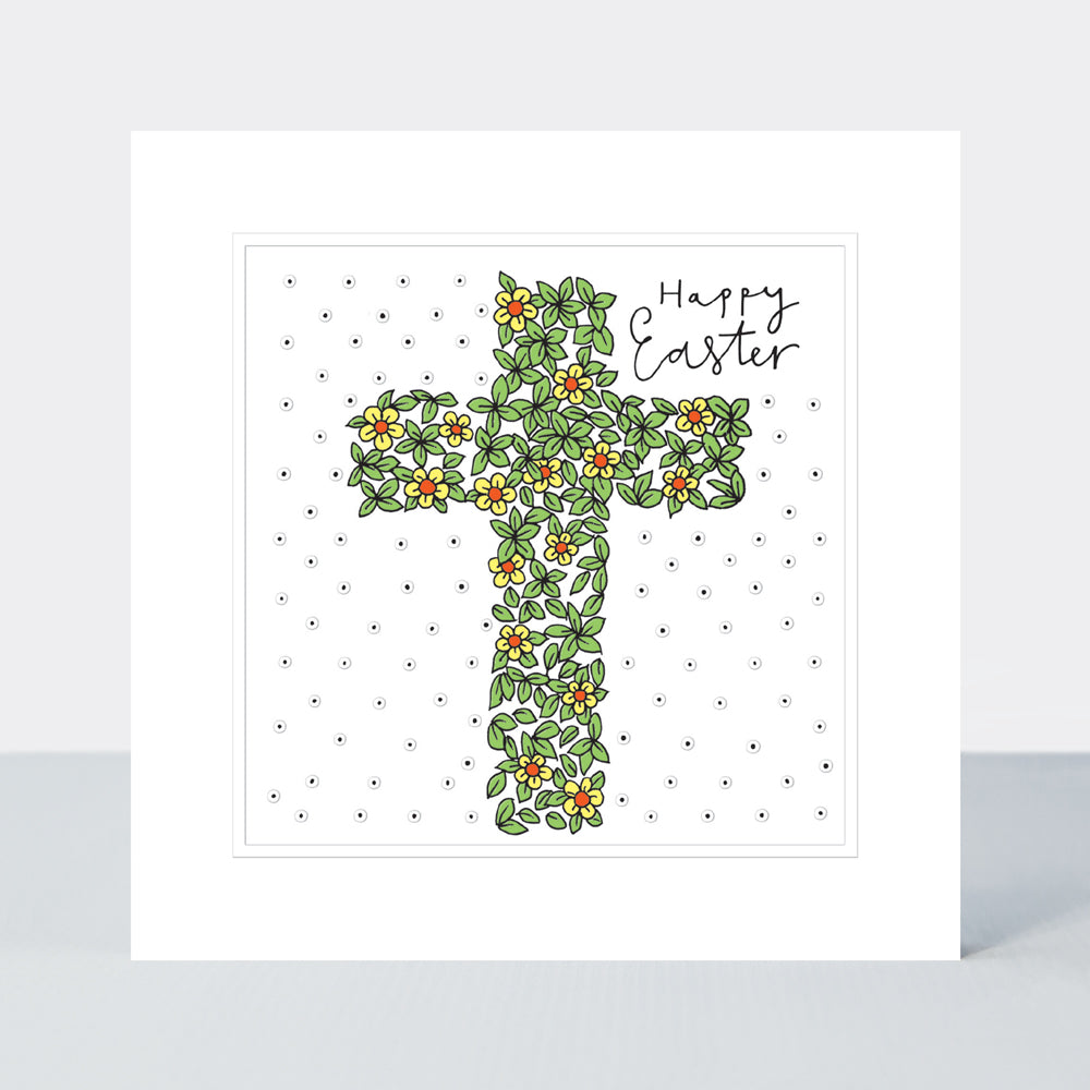 Easter Card - Pocket Rocket - Happy Easter Floral Cross