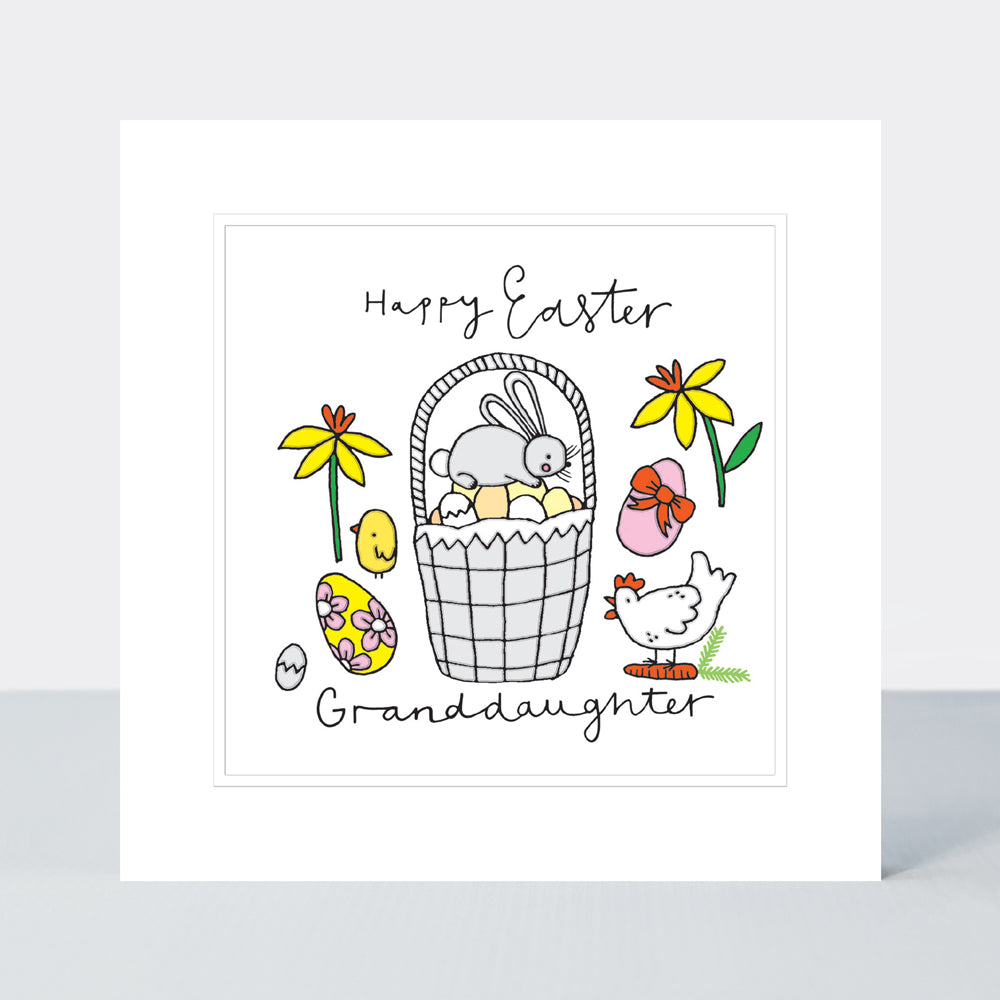 Easter Card - Pocket Rocket - Granddaughter Happy Easter Egg Basket