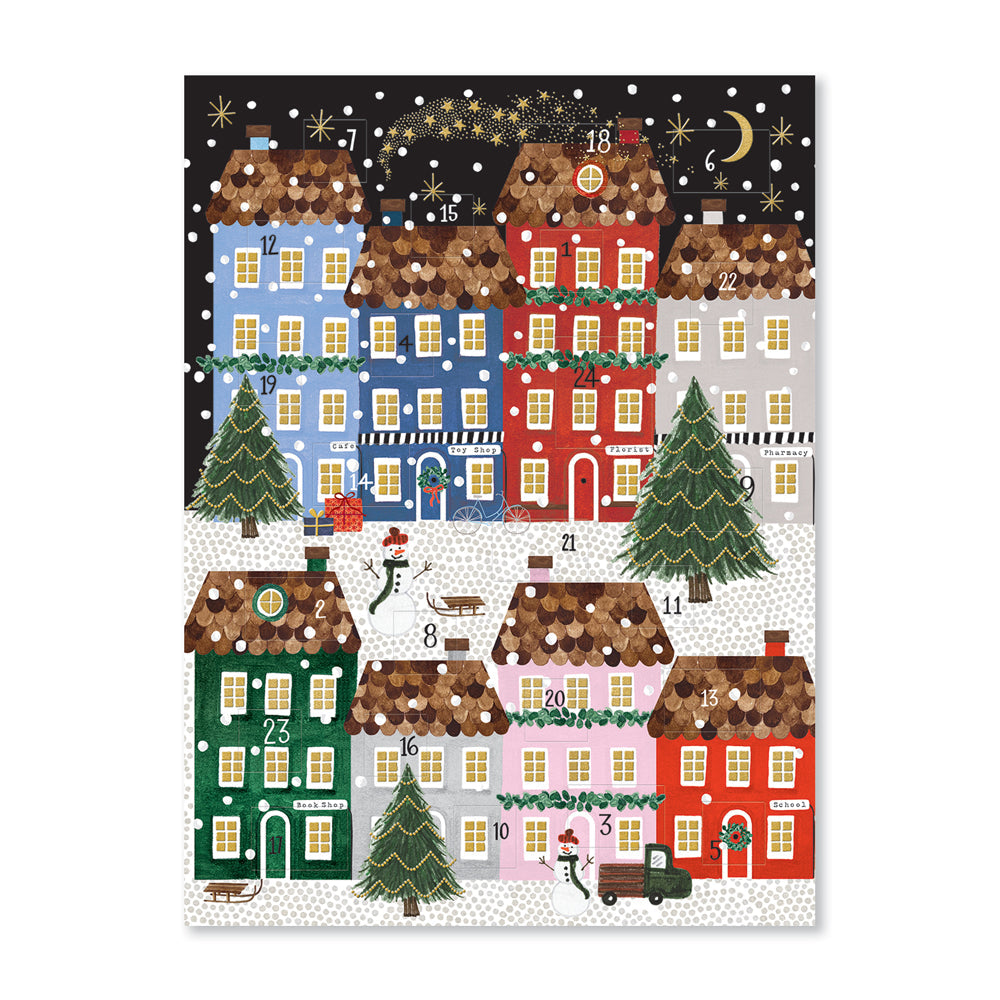 Advent Calendar - Snowy Christmas Village (foiled)