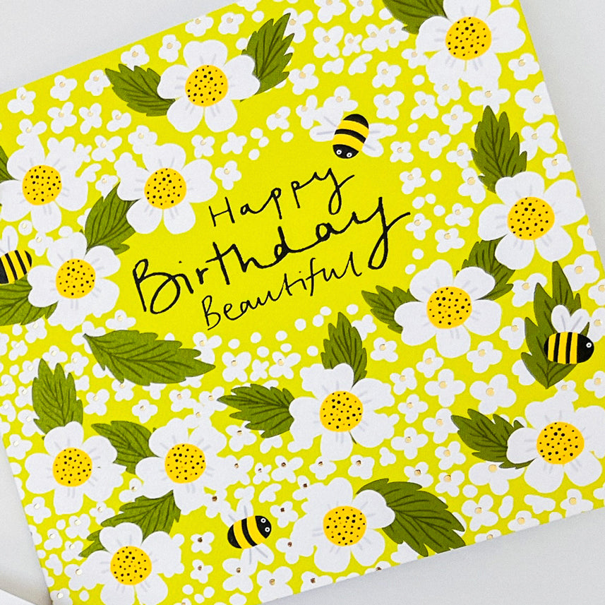 Field Day -  Beautiful birthday card - Bees &amp; Daisies