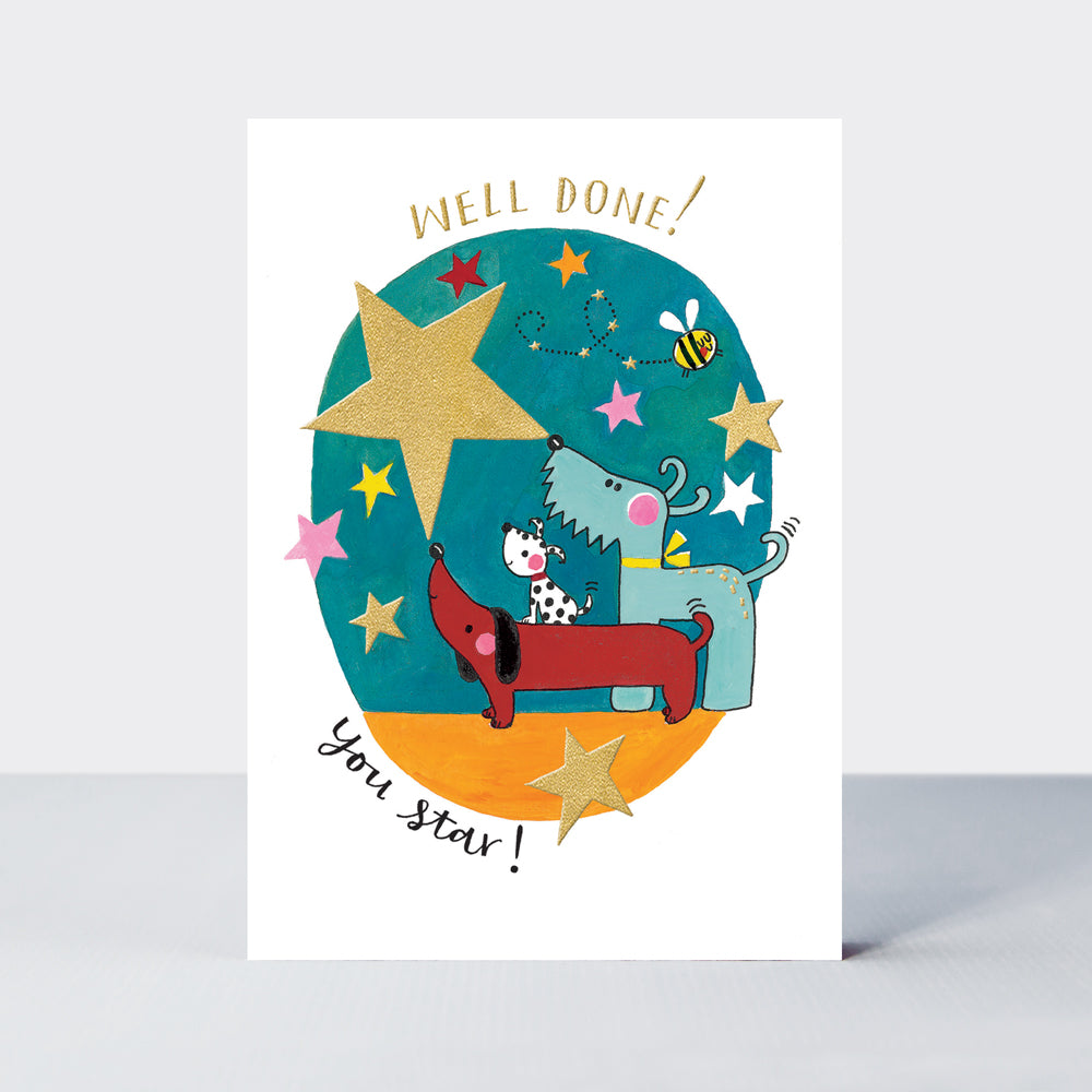 Fingerprint - Well done! You star!/Dogs Greetings Card