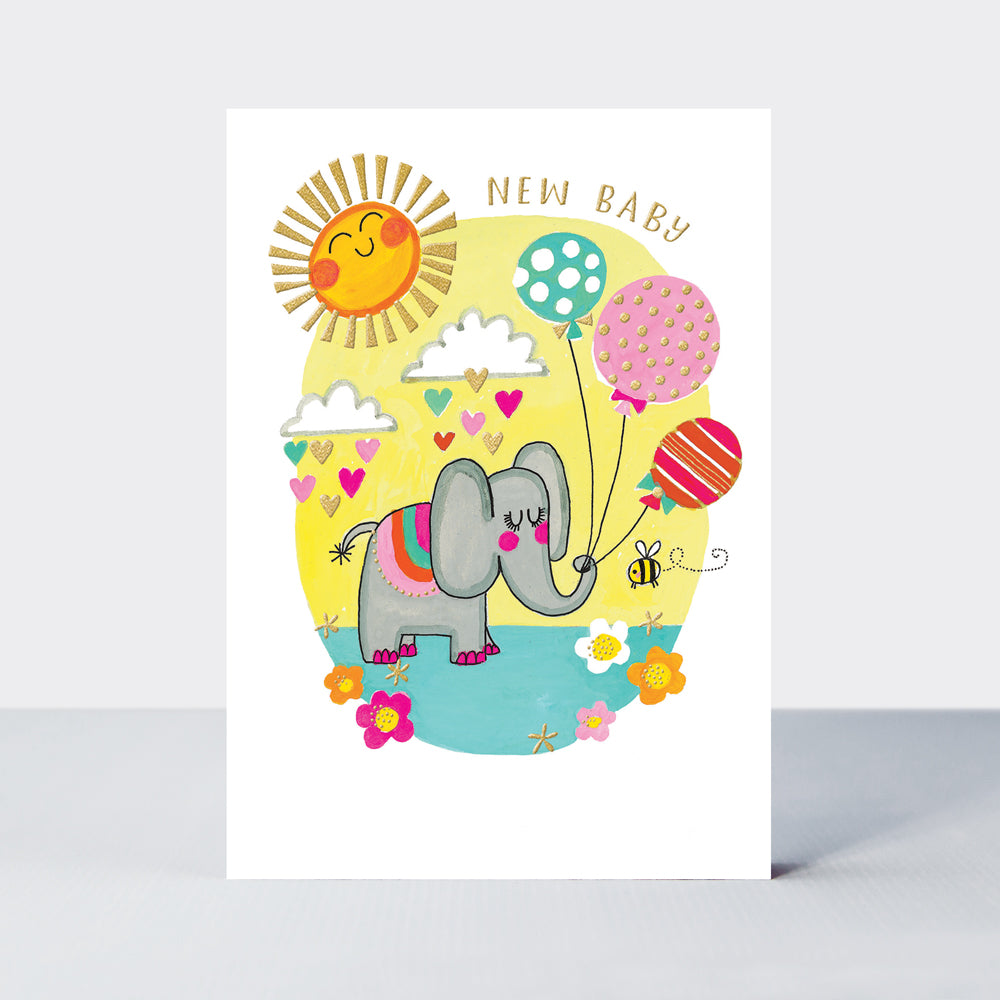 Fingerprint - New Baby/Elephant Greetings Card