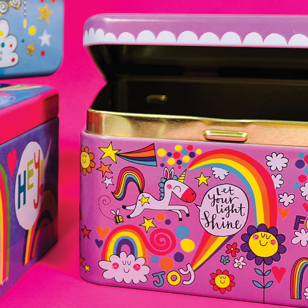 Glittered Rectangular Storage Tin - Joyful Bits & Bobs