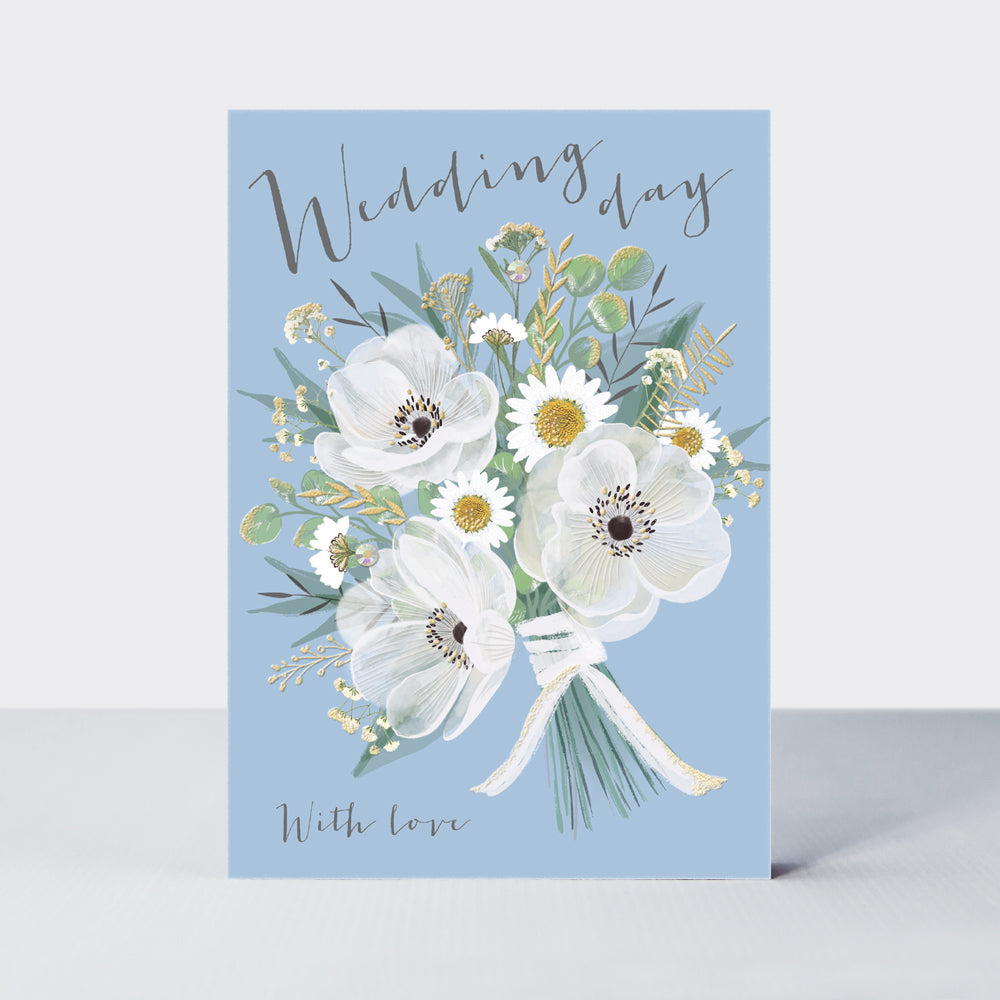 Wild Flower - Wedding bouquet on light blue
