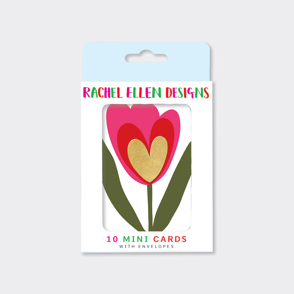 Foiled pack of notecards - Tulip Heart