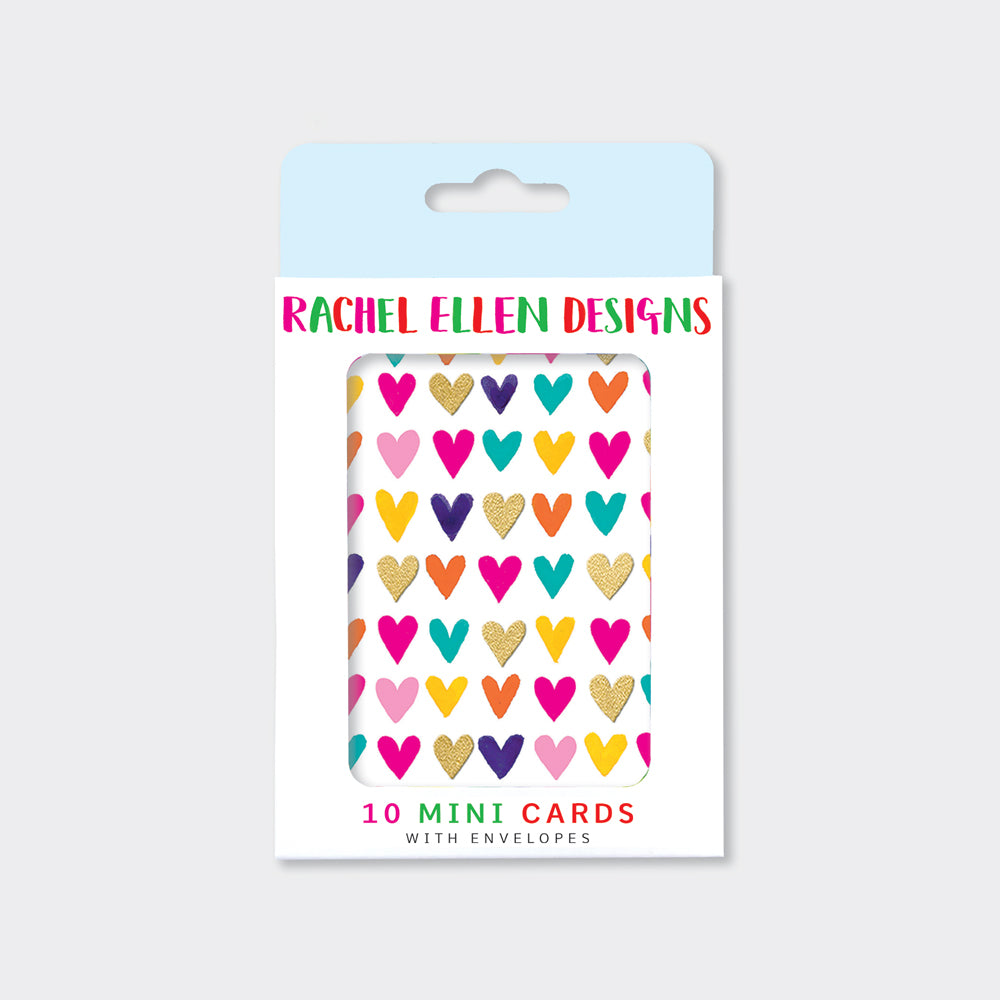 Foiled Pack of notecards - Hearts