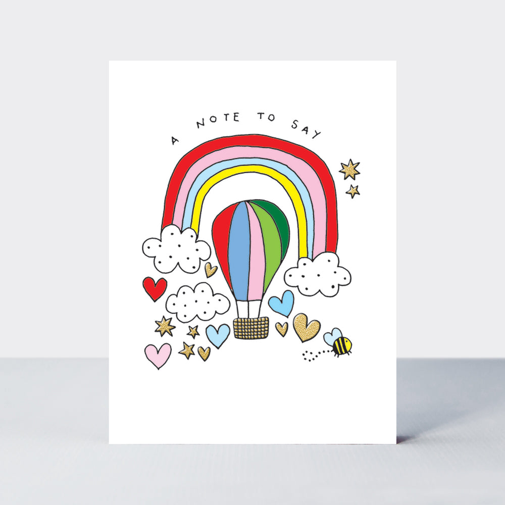 Pack of 10 Foiled Notecards - A Note To Say/Hot Air Balloon