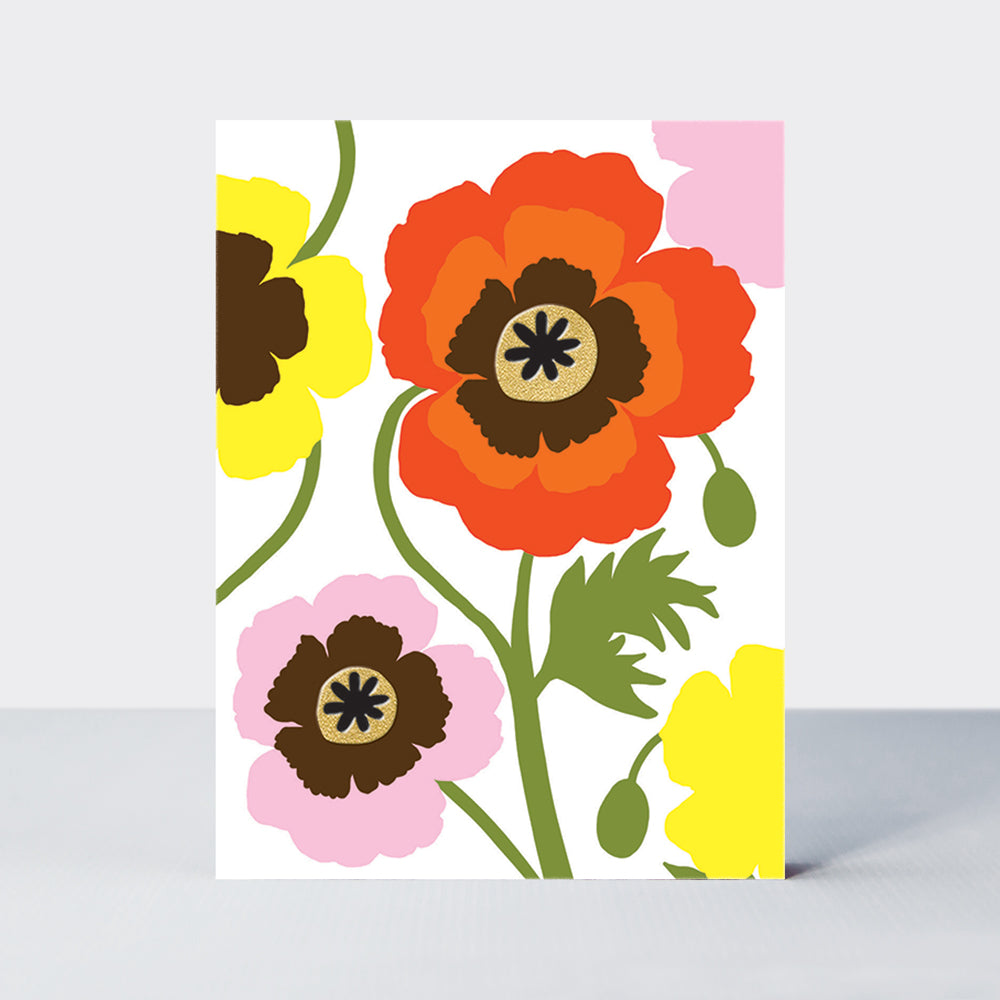 Foiled Pack of 10 Notecards - Poppies/Blank