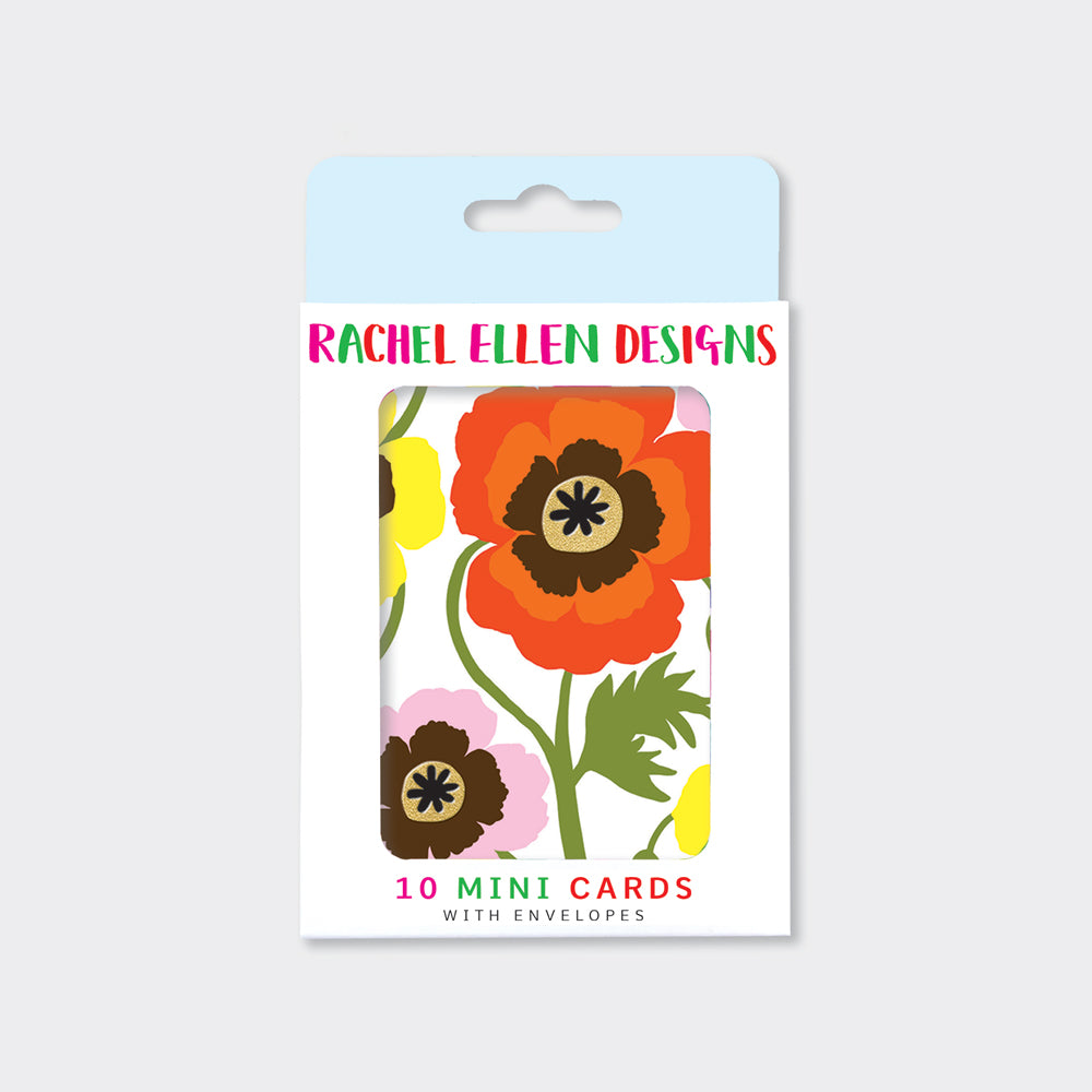 Foiled Pack of 10 Notecards - Poppies/Blank
