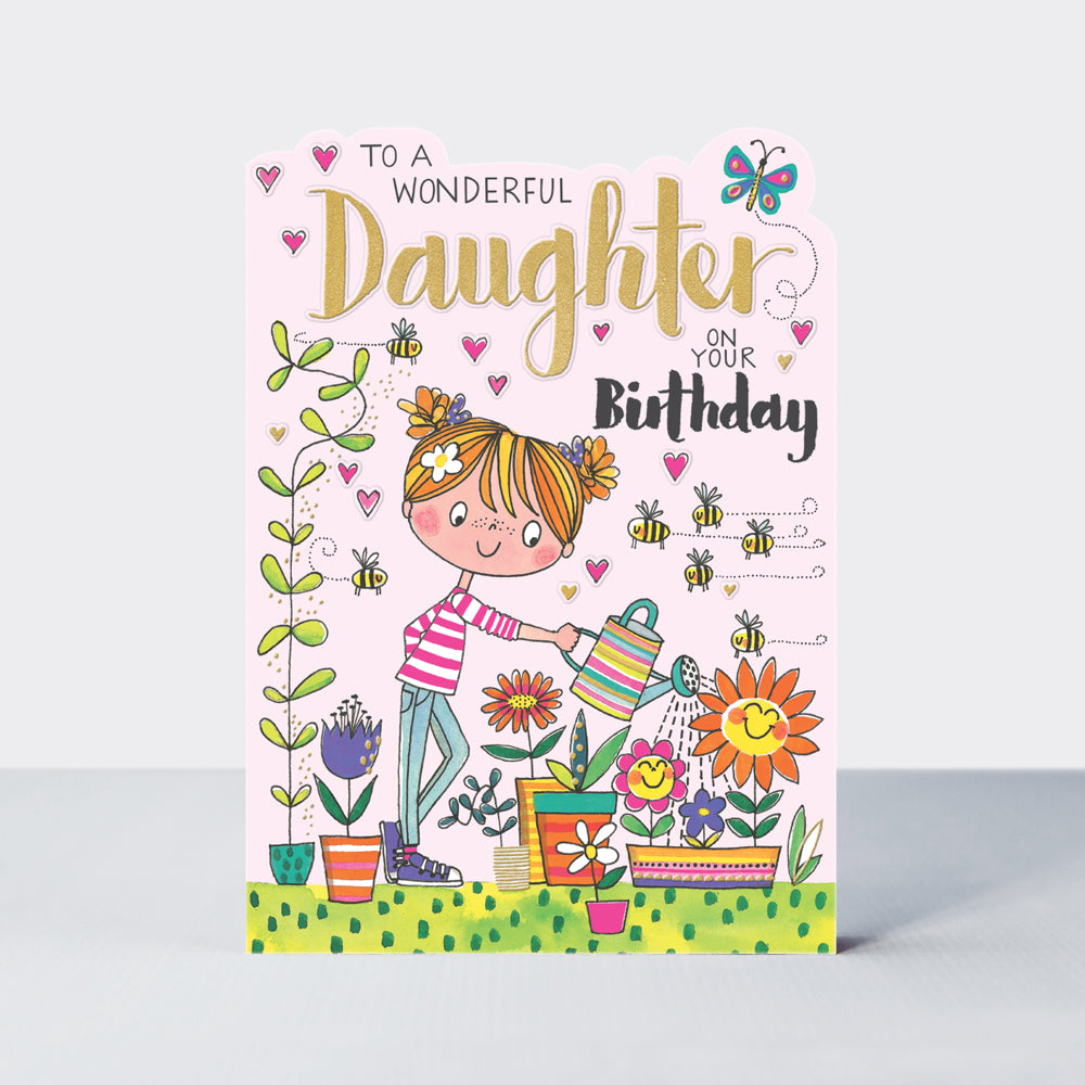 Fred & Ginger - Daughter Girl in Garden  - Birthday Card