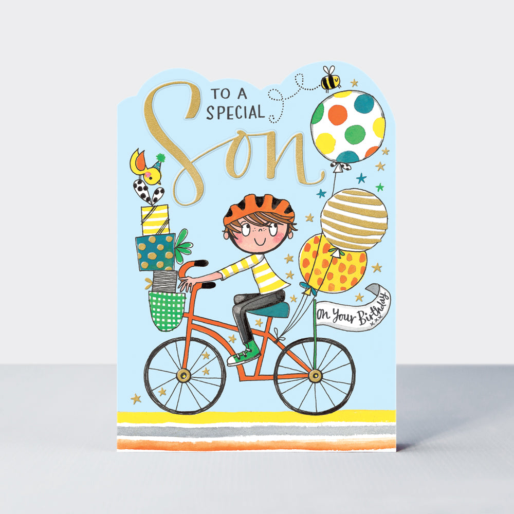 Fred & Ginger - Special Son Boy on Bike  - Birthday Card