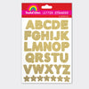 Rachel Ellen Designs premium gold glitter letter stickers for luxury card making and monogramming, 4 sheets of sparkly alphabet initials.