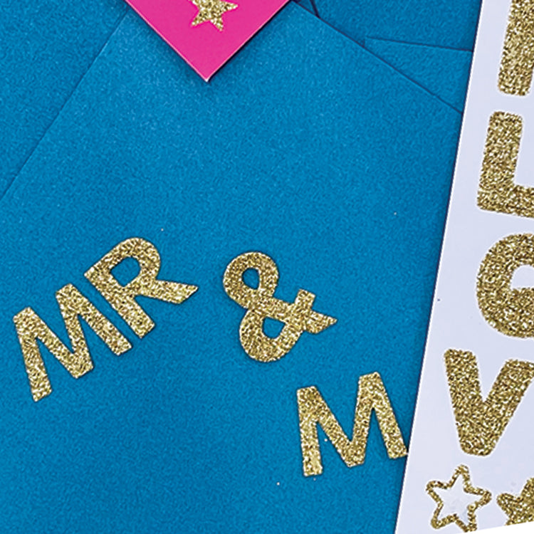 Gold Glitter Letter Stickers - 4 Sheets