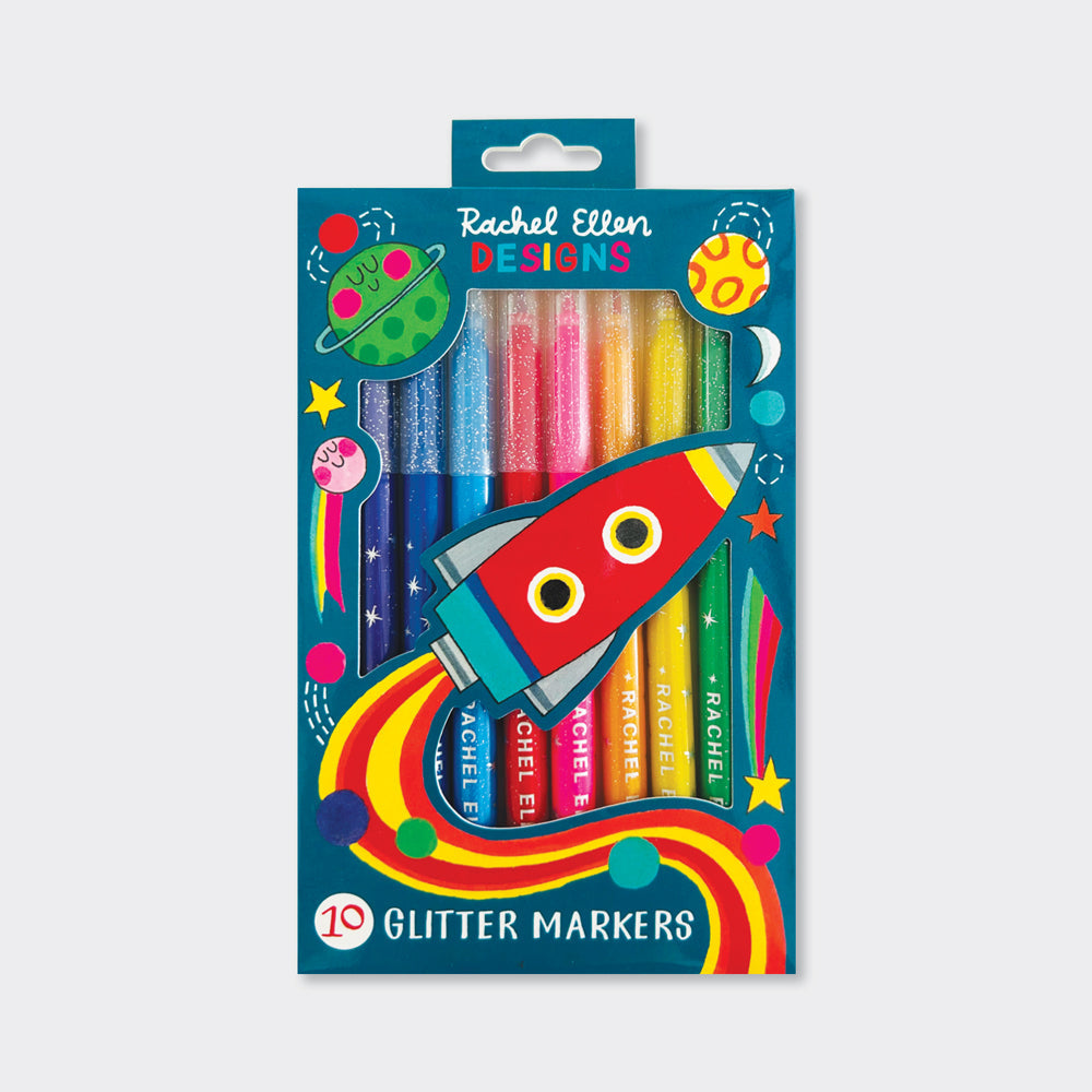 Glitter Markers Cosmic Design Set of 10