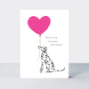 Flamingo - Birthday Dalmatian & Balloon  - Birthday Card