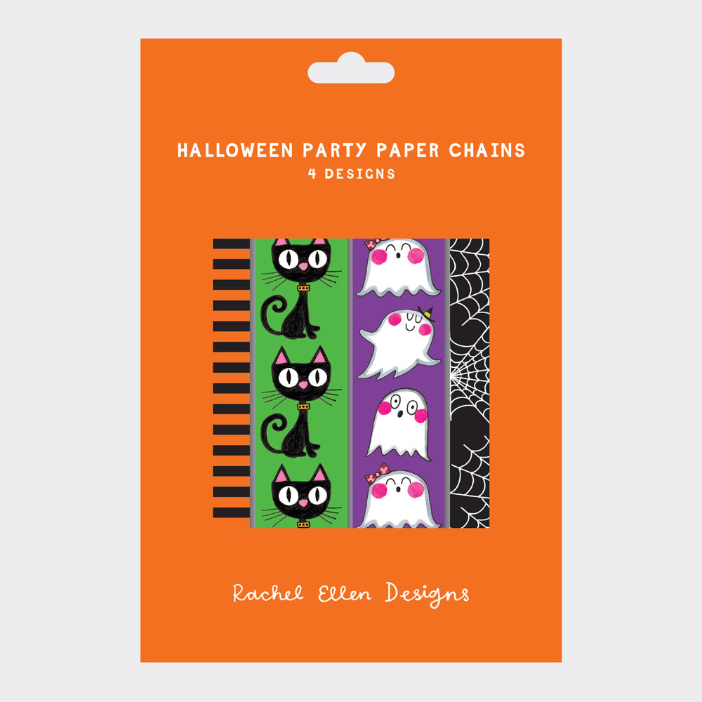 Paper Chain Kit - Halloween - Black cats, ghosts and cobwebs