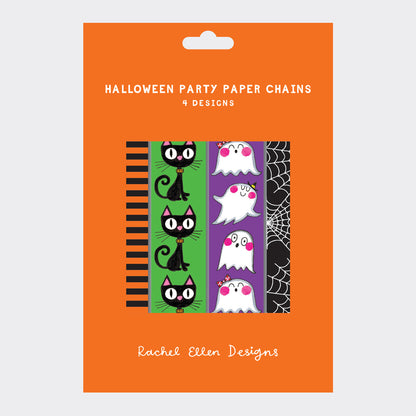 Paper Chain Kit - Halloween - Black cats, ghosts and cobwebs