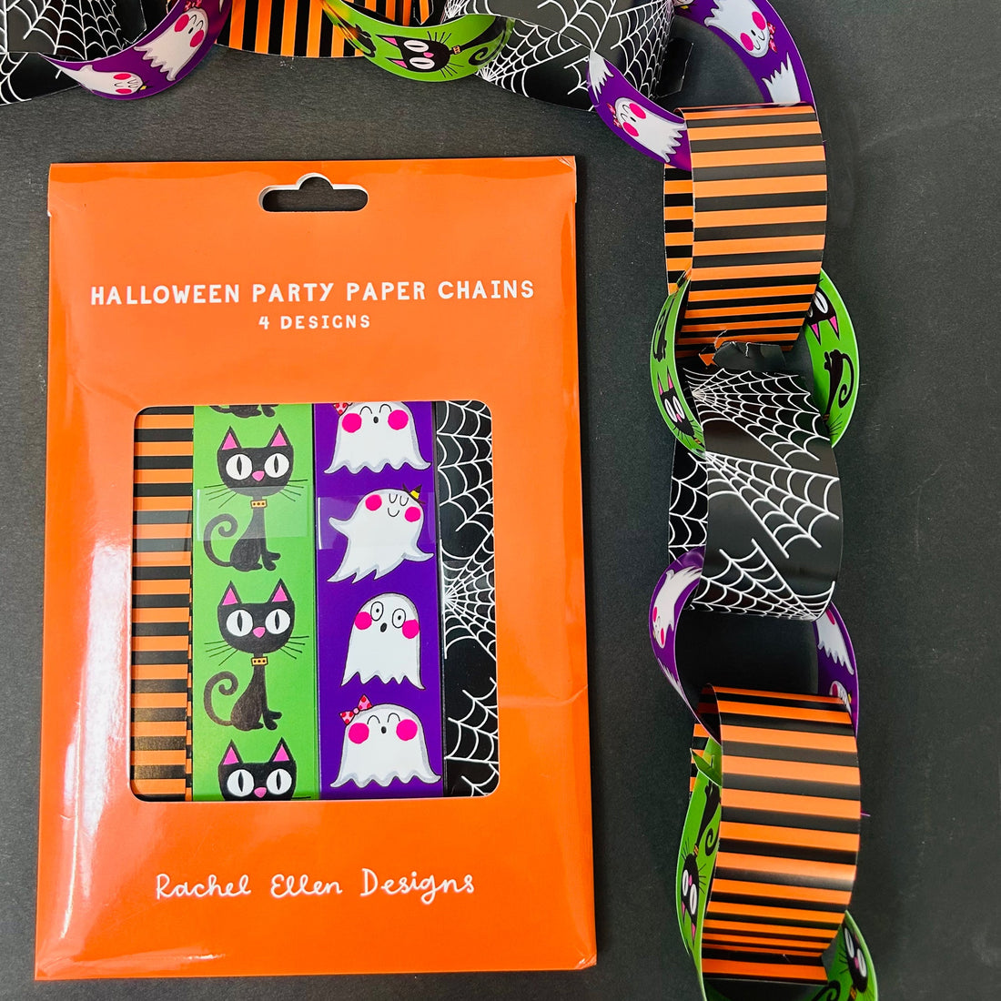 Paper Chain Kit - Halloween - Black cats, ghosts and cobwebs