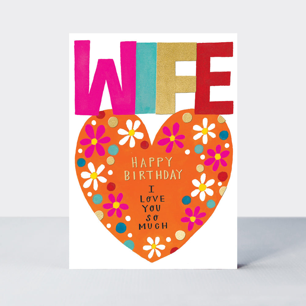 Headliners - Wife Happy Birthday/Floral Heart Card