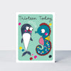 Hey! Age 13 Birthday card - Whale & Seahorse