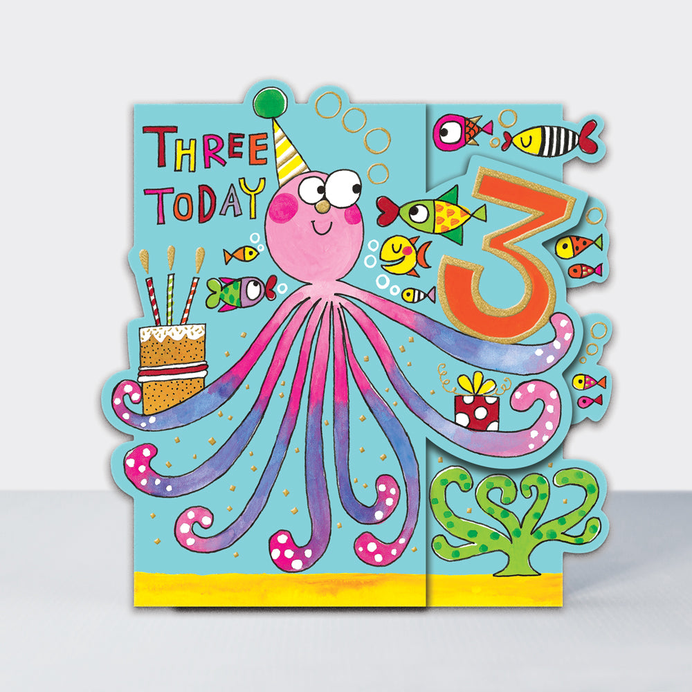 Hip Hop - Three Today  - Birthday Card