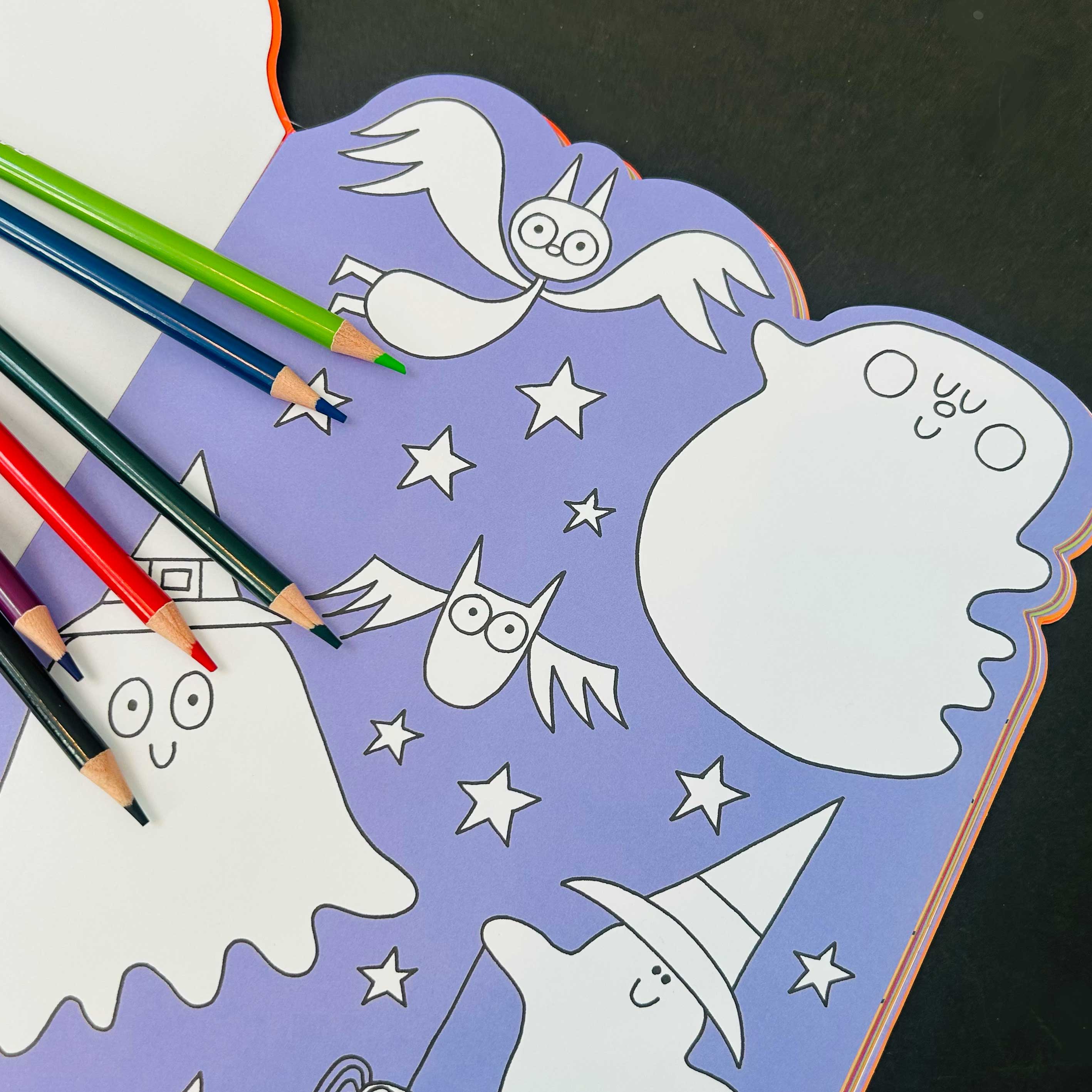 Halloween Die-Cut Colouring Book With Stickers
