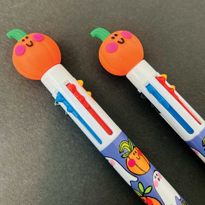 Halloween Six Colour Ballpoint Pen - Pumpkin Topper