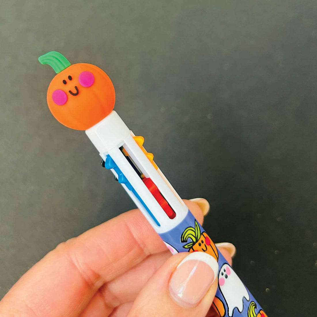 Halloween Six Colour Ballpoint Pen - Pumpkin Topper