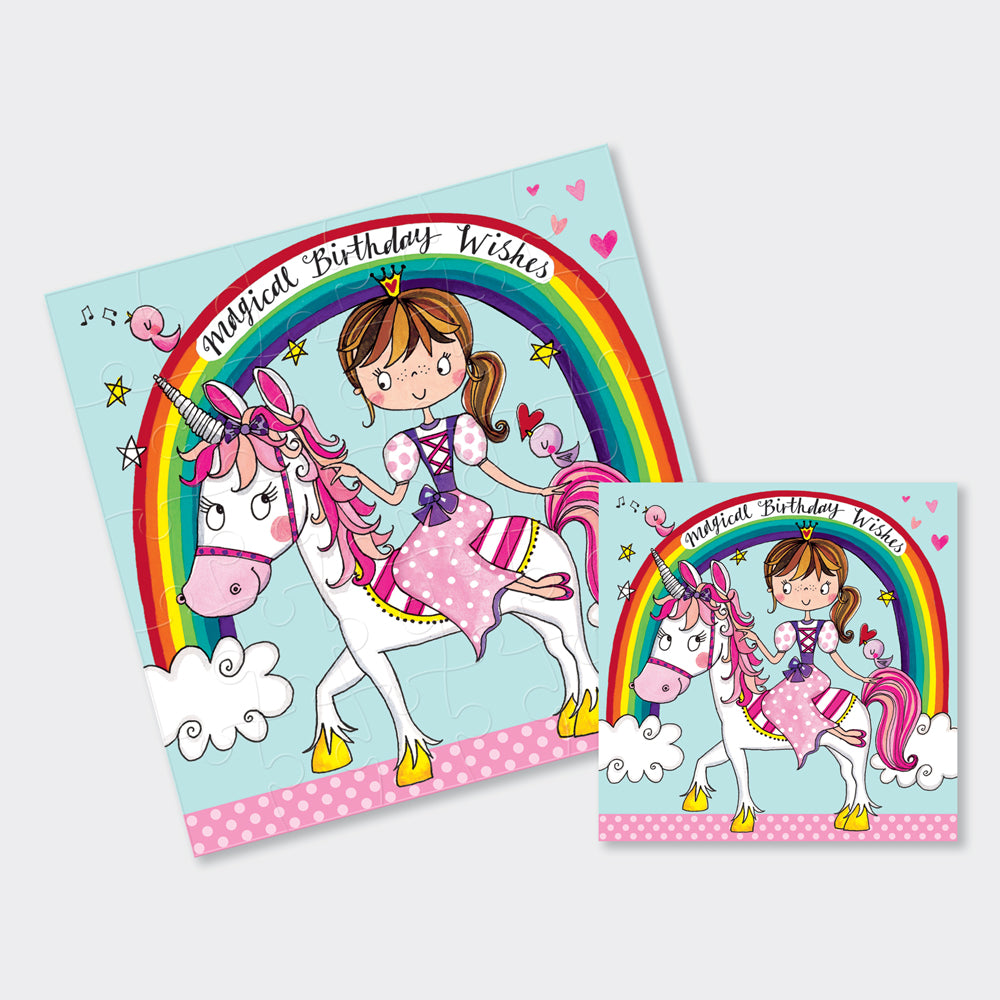 Jigsaw Card - Princess &amp; Unicorn