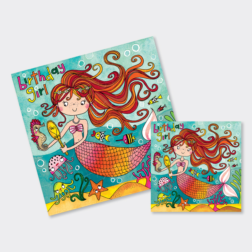 Jigsaw Card - Birthday Mermaid  - Birthday Card