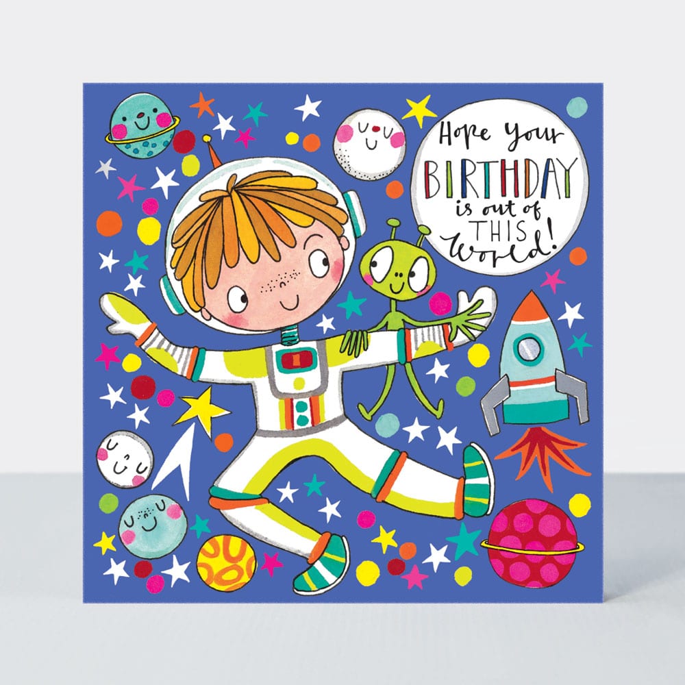 Jigsaw Card - Spaceman and Alien  - Birthday Card