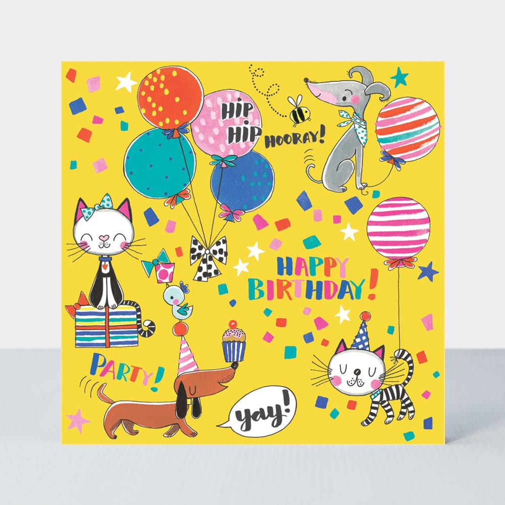 Jigsaw Card - Happy Birthday cats &amp; dogs  - Birthday Card