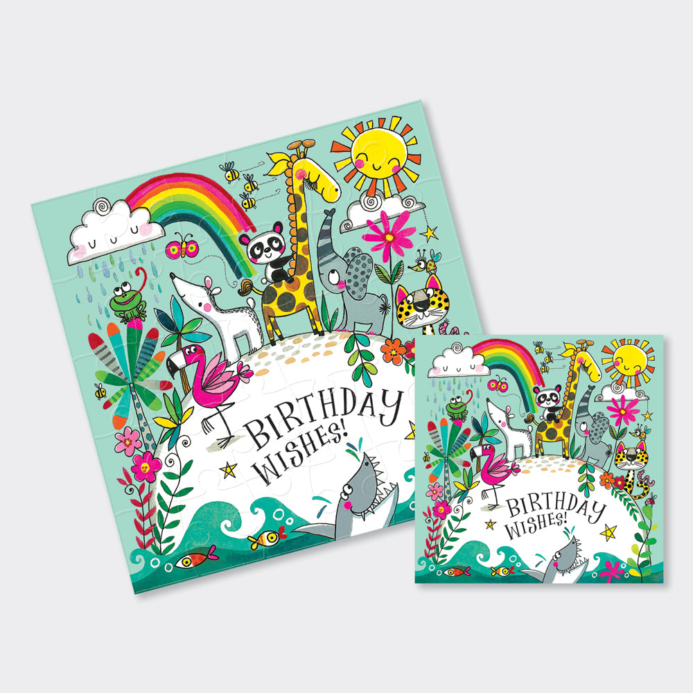 Jigsaw Card - Birthday Wishes Love our planet  - Birthday Card