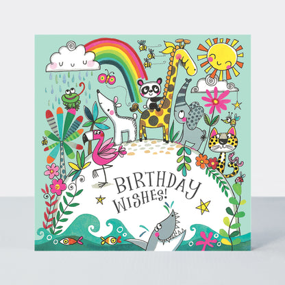 Jigsaw Card - Birthday Wishes Love our planet  - Birthday Card