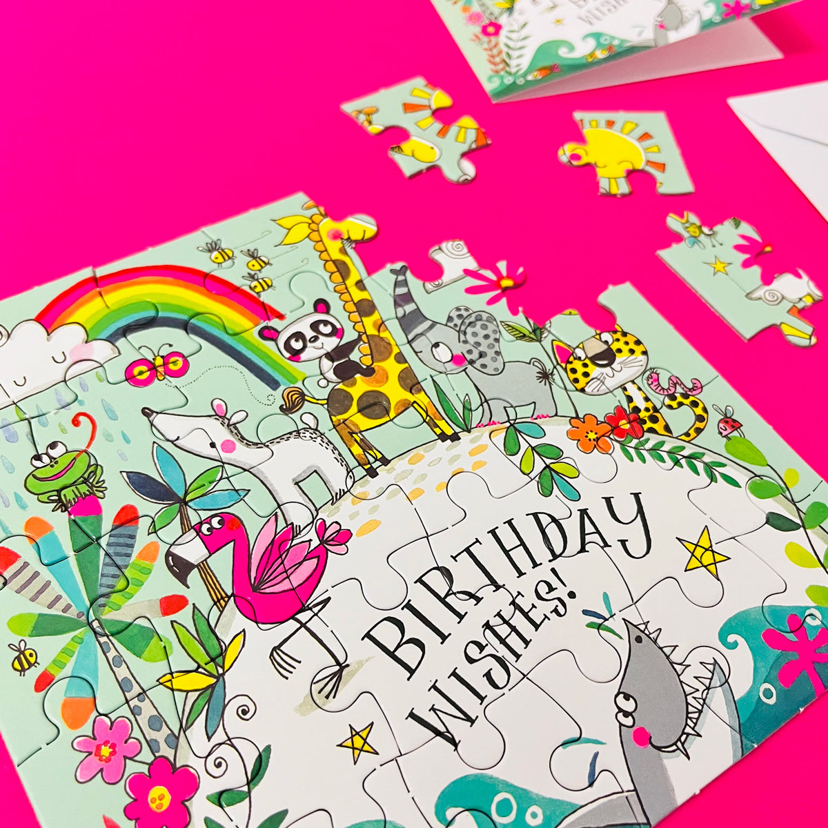 Jigsaw Card - Birthday Wishes Love our planet  - Birthday Card