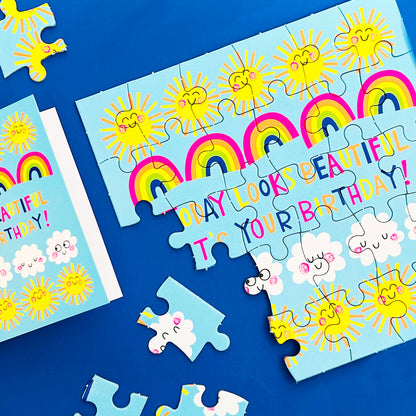 Jigsaw card - Today Looks Beautiful  - Birthday Card