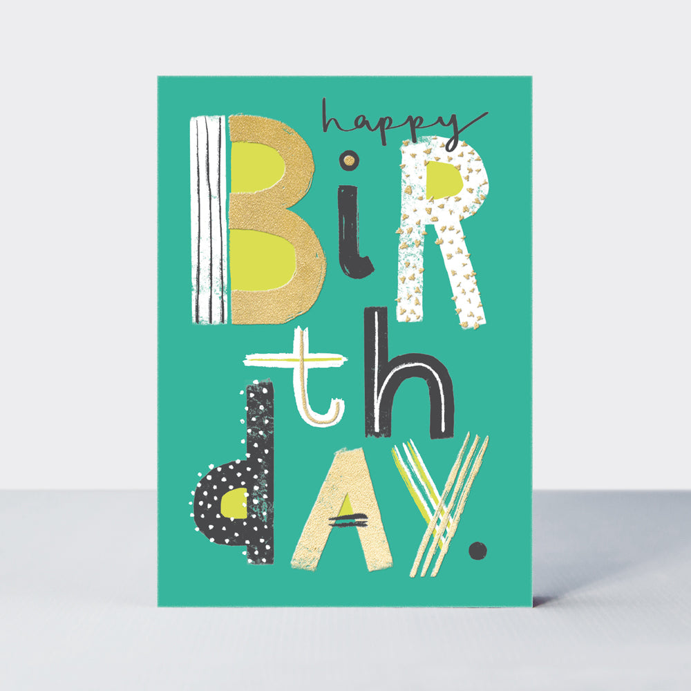 Legend - Birthday Type on Teal  - Birthday Card