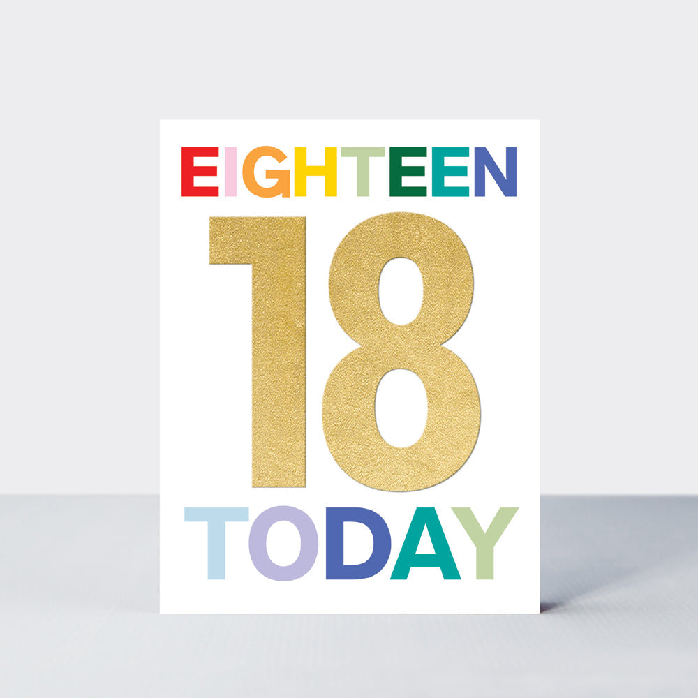 Spotlight - Age 18 Today Colourful Birthday Card