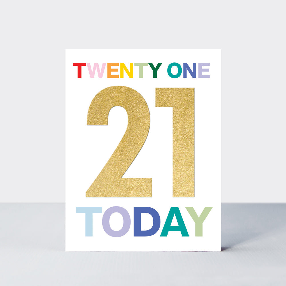 Spotlight - Age 21 Today Colourful Birthday Card