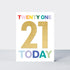 Spotlight - Age 21 Today Colourful Birthday Card