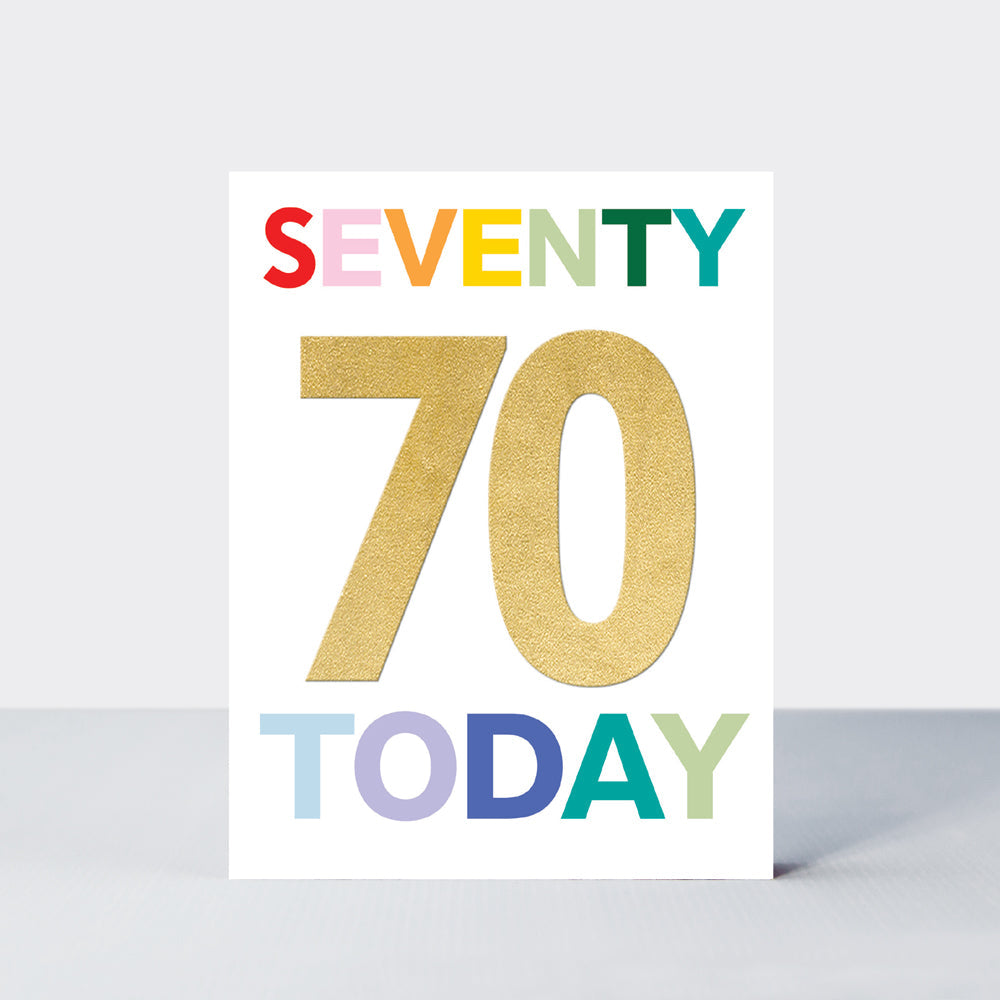 Spotlight - Age 70 Today Colourful Birthday Card