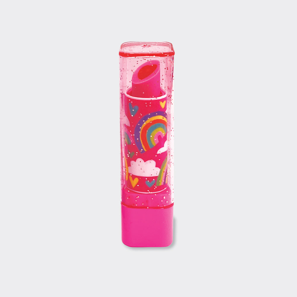 Lipstick Eraser - Pink, rainbows and clouds