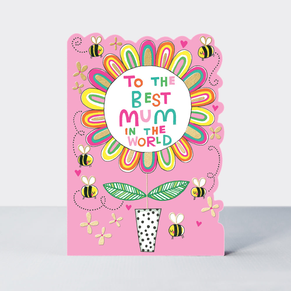 Mother's Day Card Hello Sunday - Best Mum in the World Flower