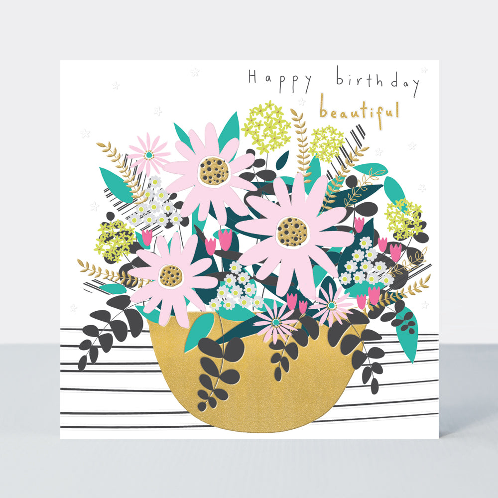 Mika - Birthday Large Flower Pot  - Birthday Card