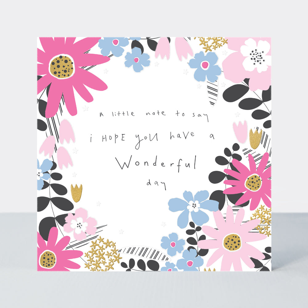 Mika - Birthday Pink Floral Wreath  - Birthday Card