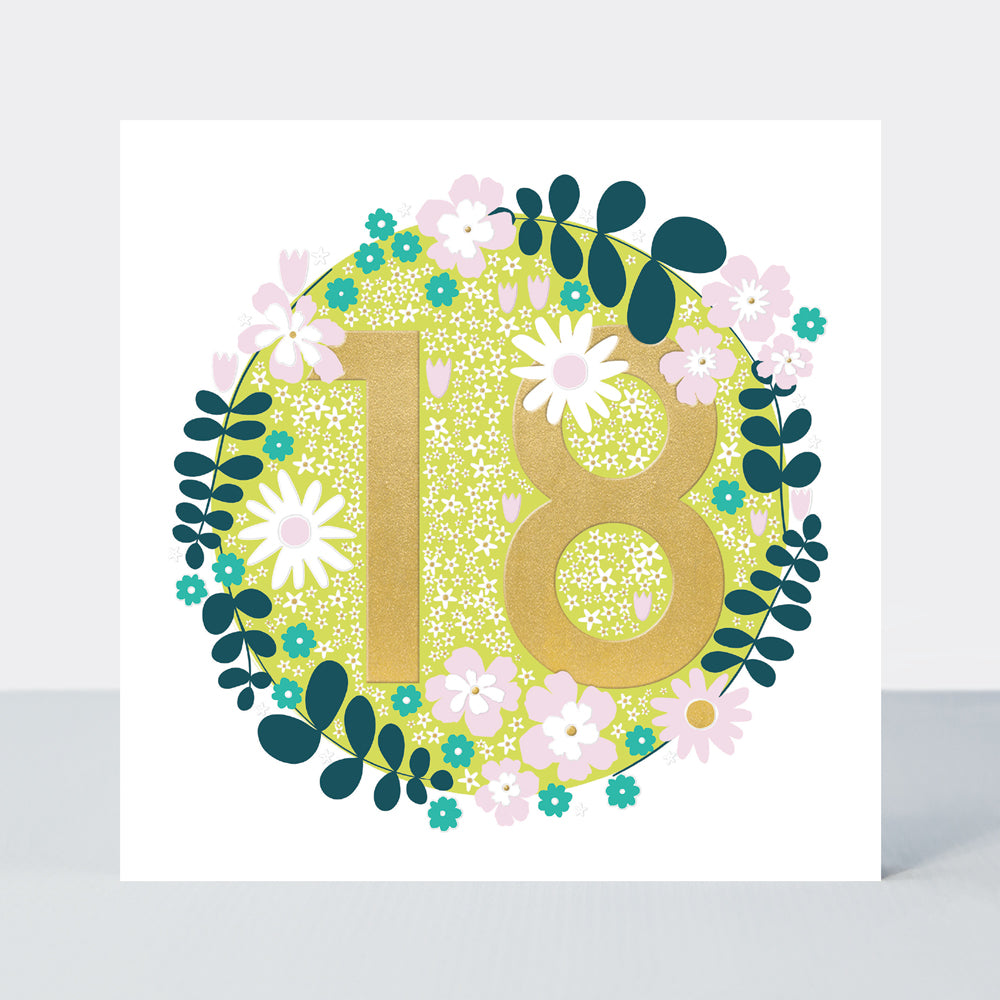 Mika - Floral 18th  - Birthday Card
