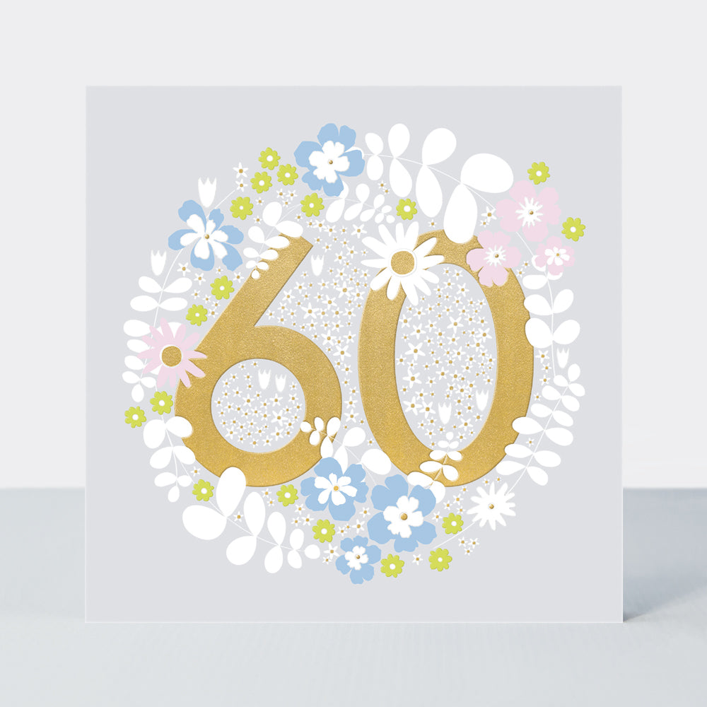 Mika - Floral 60th  - Birthday Card