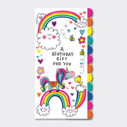 Money Wallet Card - A Birthday Gift For You/Unicorn &amp; Rainbows