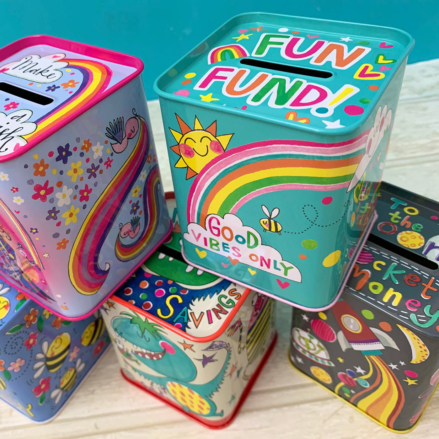 Cherry Blossom Princess Kids Money Box Tin | Reusable Piggy Bank